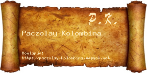 Paczolay Kolombina névjegykártya